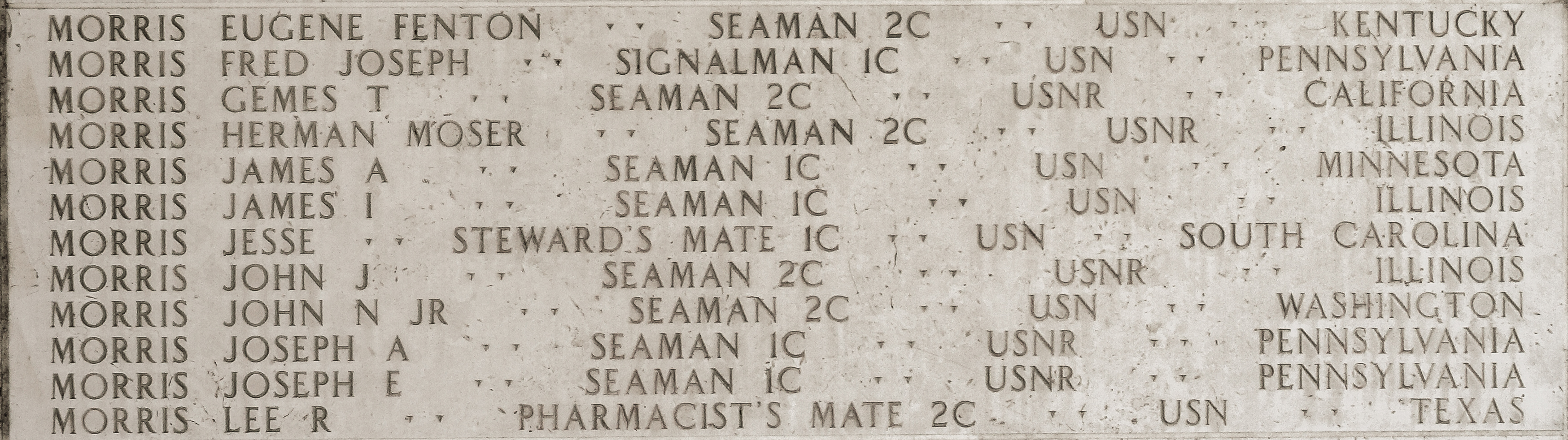 Herman Moser Morris, Seaman Second Class